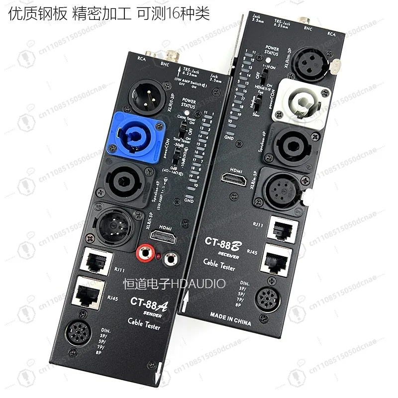 Remote Separate CT-88 Audio Line Checker Automatic Tester For XLR Mic HDMI Signal Cable Wiring Troubleshooting