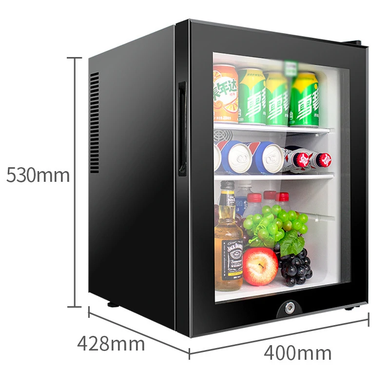 40-литровый компактный холодильник для хранения чая с прозрачными стеклянными дверцами