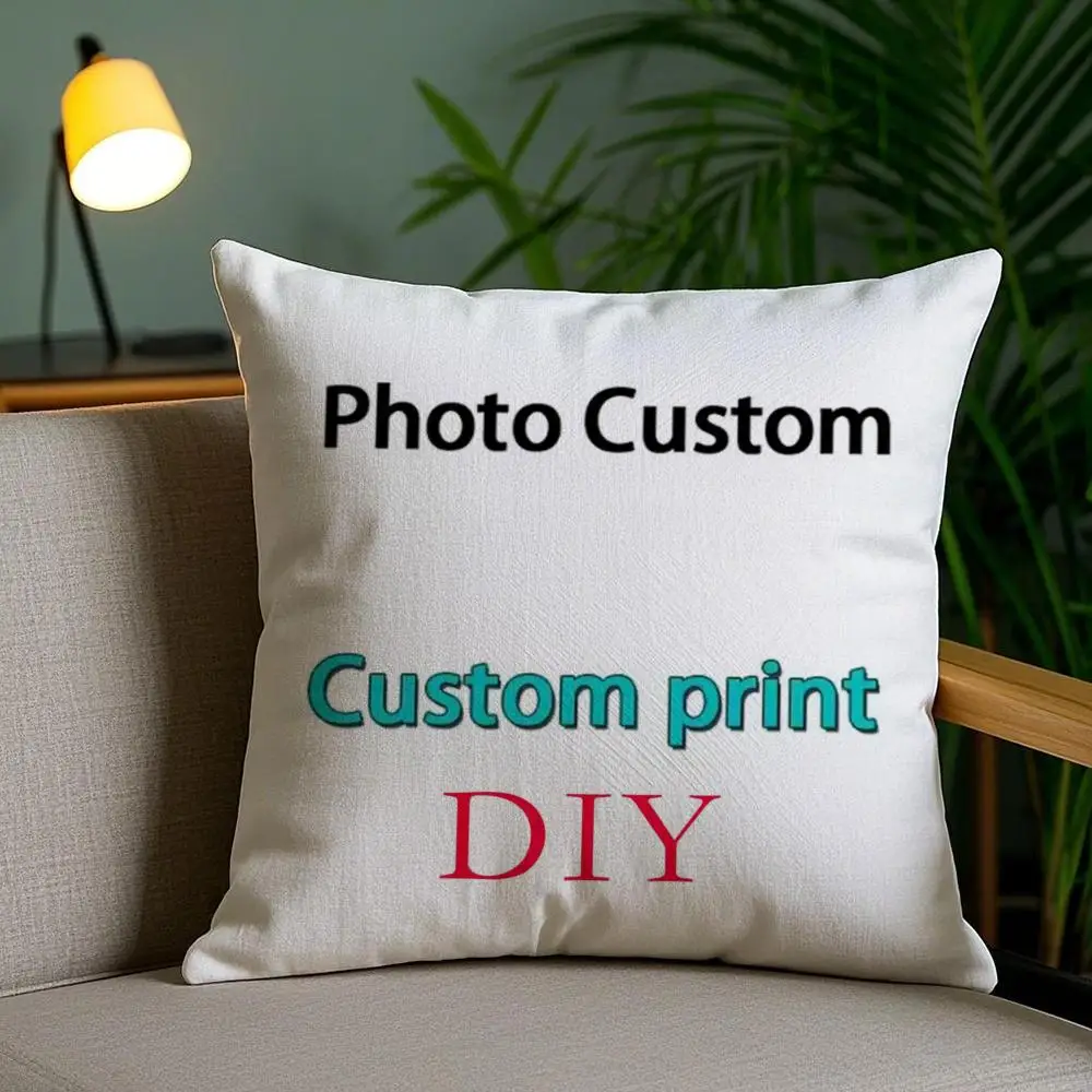 

DIY You Photo Cushion Cover Plush Fabric Soft Double-Sided Printed Sofa Home Decor Fine Winter Gift Pillow Case