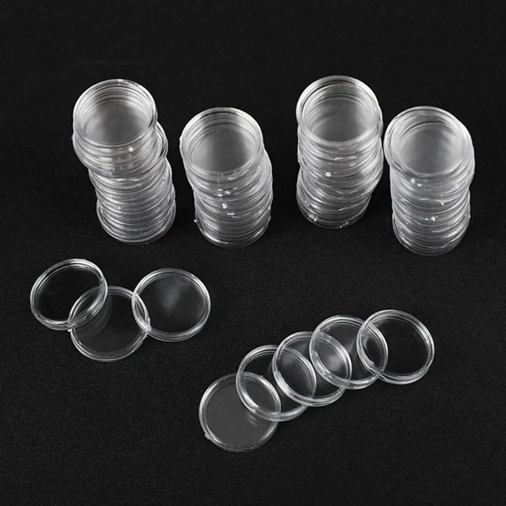 16mm Coin Capsules Holder and Protect Gasket Coin Holder Case for Supplies (100 Pieces)