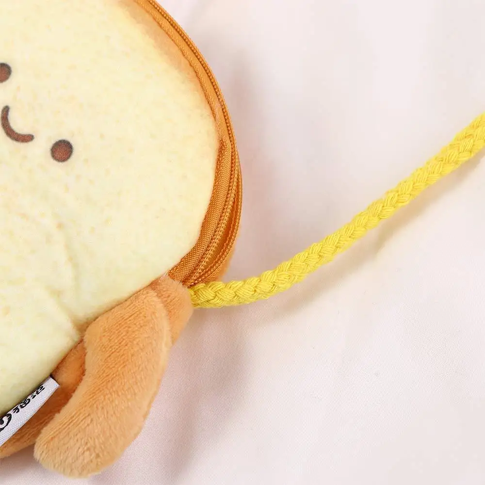 Card Bag Cartoon Cute Coin Purse Bag Pendant Storage Bag Girl Shoulder Bag Flush Wallet Toast Coin Purse Bread keychain Bag