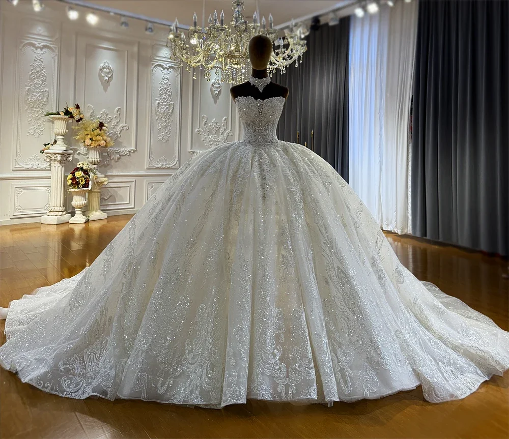 Customized Luxury Wedding Dress Amanda Novias Official New Design Strapless Elegant Bride Dress With Detachable Sleeves image 6