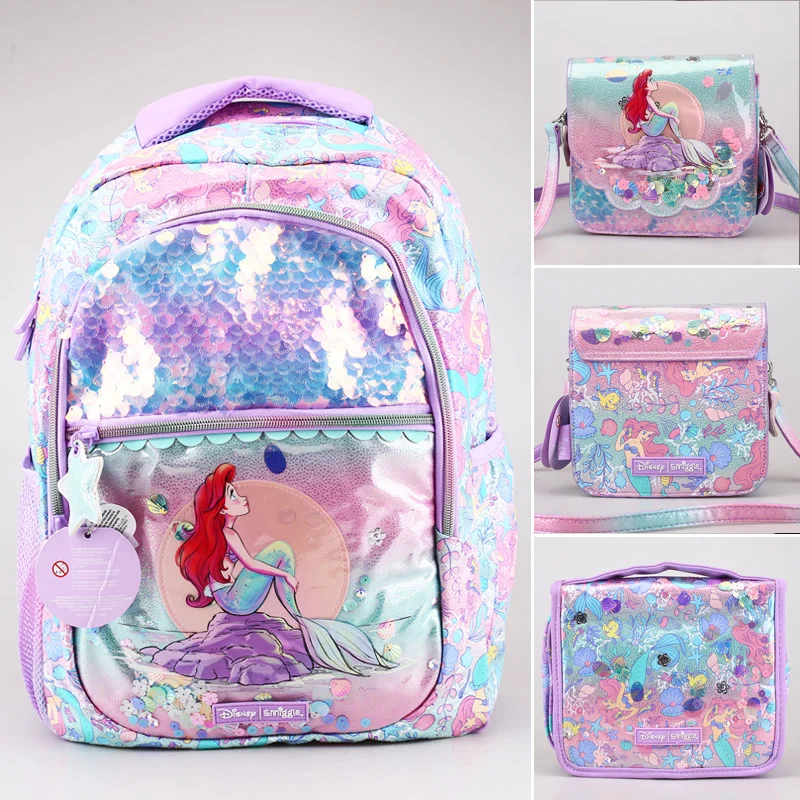 Genuine Australia Smiggle The Little Mermaid Cartoon Ariel Design Large Capacity Cute Backpack Pencil Case StudentStationeryGift