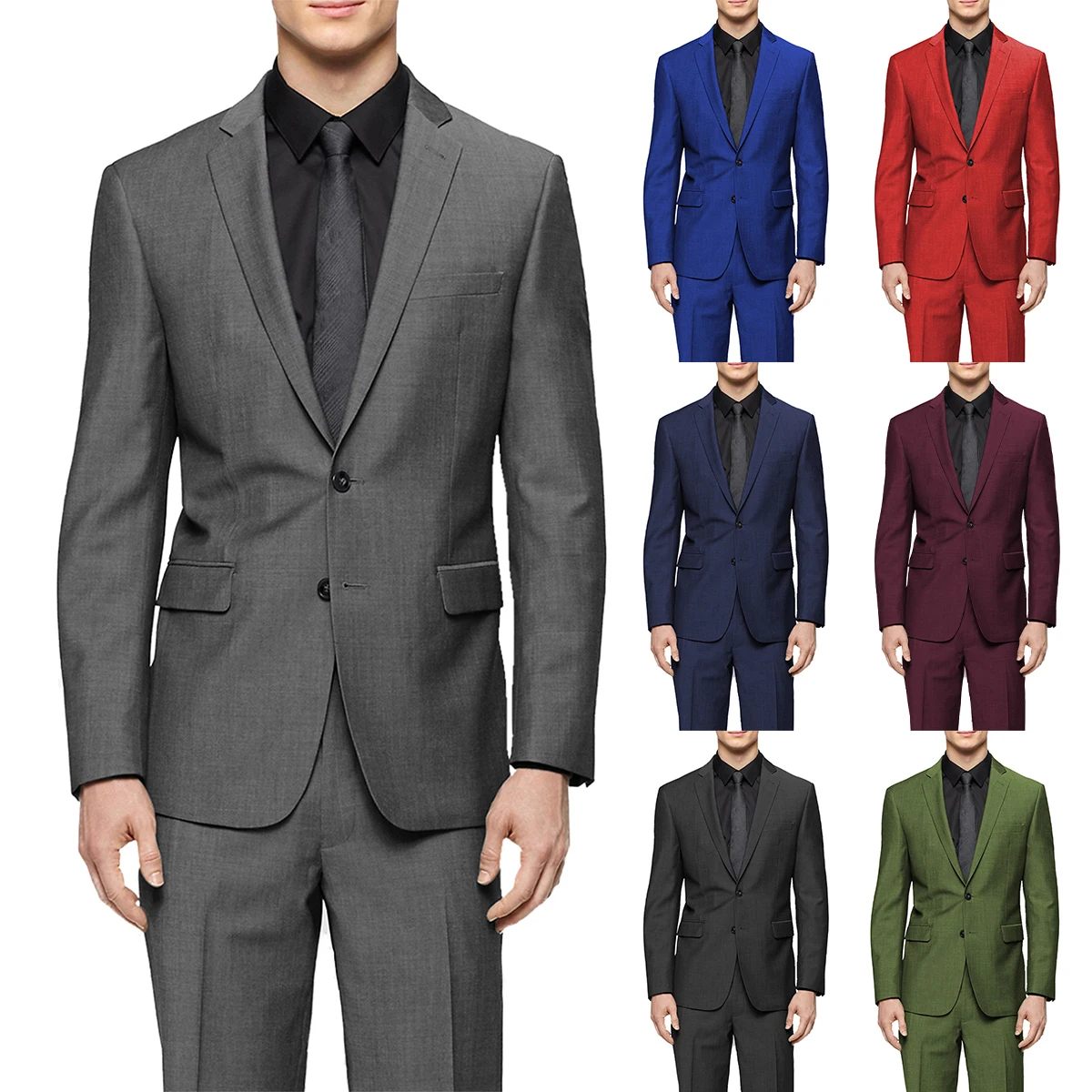 Satin Men Suits Tuxedos Notched Lapel Single Breasted Solid Color Pockets Customized 2 Pieces Blazer Pants Tailored