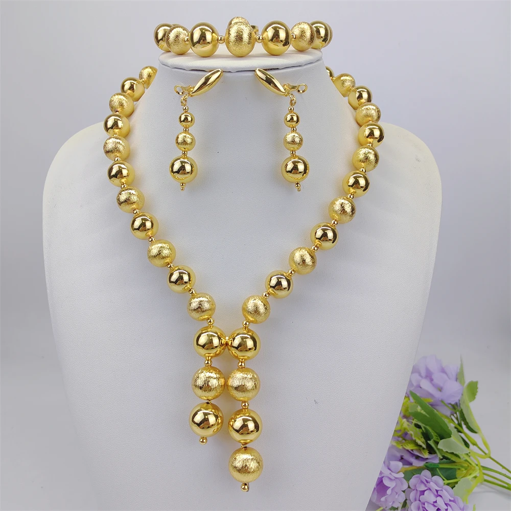 ESALE Fashion Luxury Jewelry Set High Quality Gorgeous Gold Tone Design For Women Bridal Wedding Engagement Jewelry Gift Box