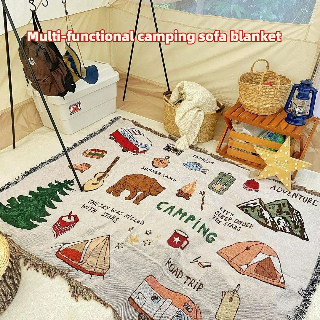 BIV Pink Squirrel Camping Decorative Throw Blanket, Picnics Mat, Cushion, Sofa Cover For Outdoor, Hiking, Beach