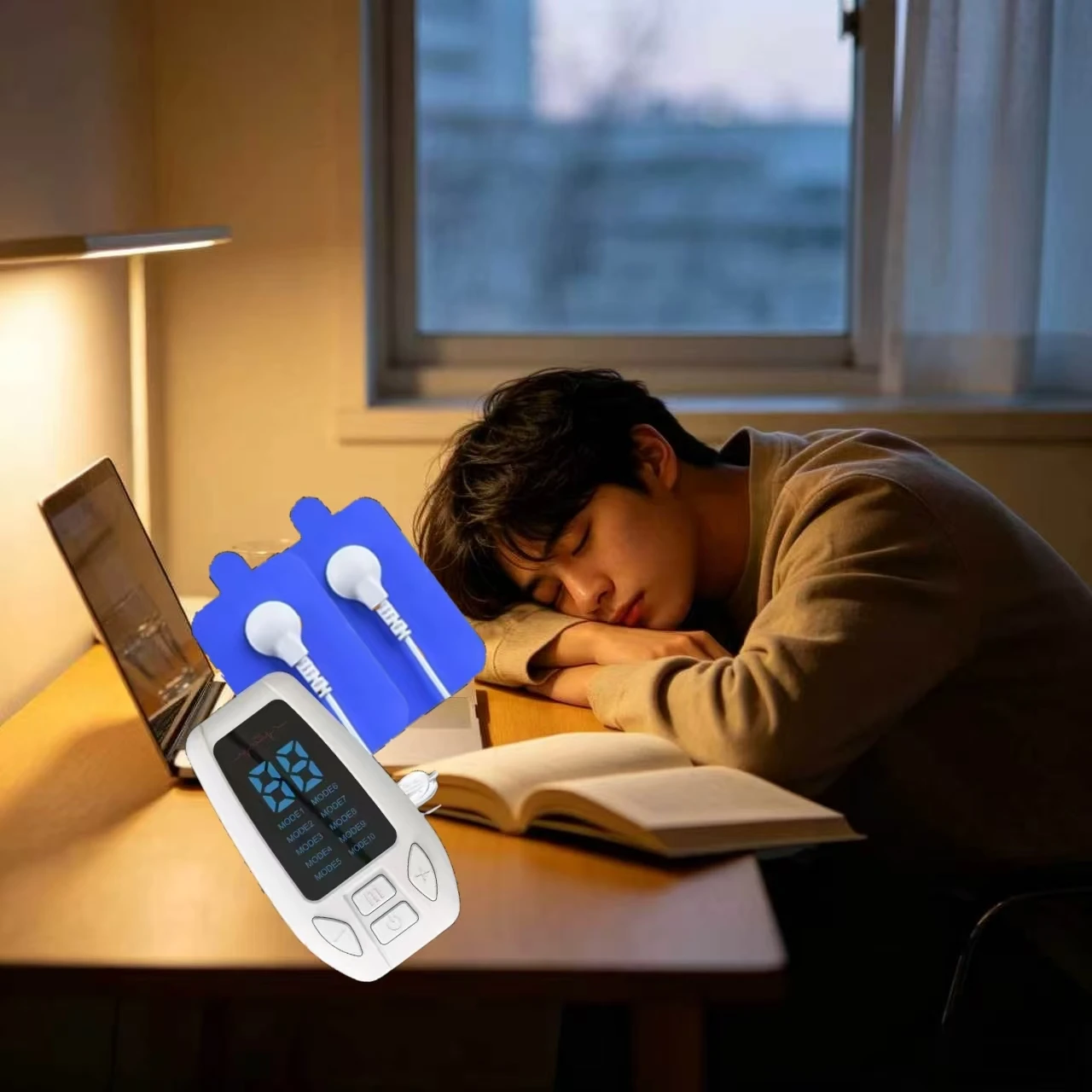 CES Electronic Device for Insomnia, Cranial Electrical Stimulator for Anxiety Stress, Non-Invasive for Migraine Tension Headache