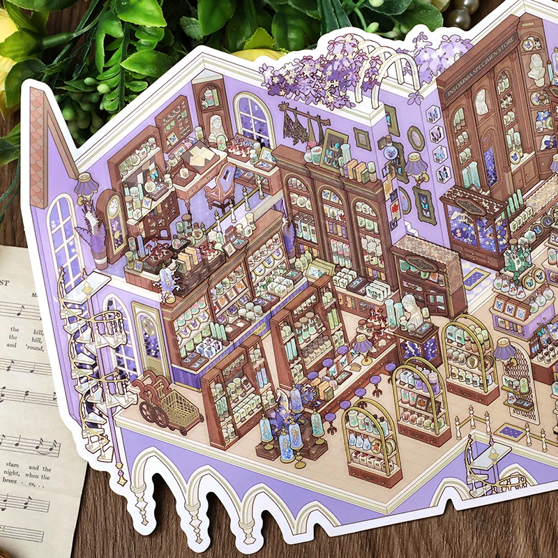 2Style Memory Display Room Series Miniature Landscape Stickers Handmade DIY Decompression Collage Sticker Festive Birthday Gifts