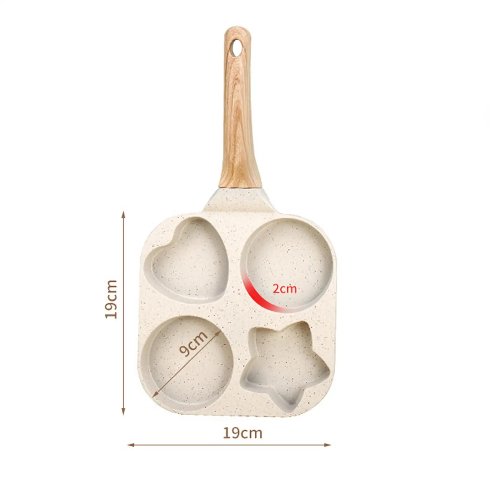 Pancake Pan Heat Resistant Handle Breakfast Maker Kitchen Cooking Tool Omelet Pan for Steak Vegetable Frying Burger Baking