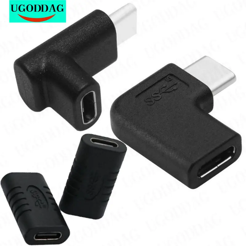 90 Degree Right Angle USB C Type C Male To Female Converter USB-C Adapter for Samsung Huawei Smart Phone Portable Connector