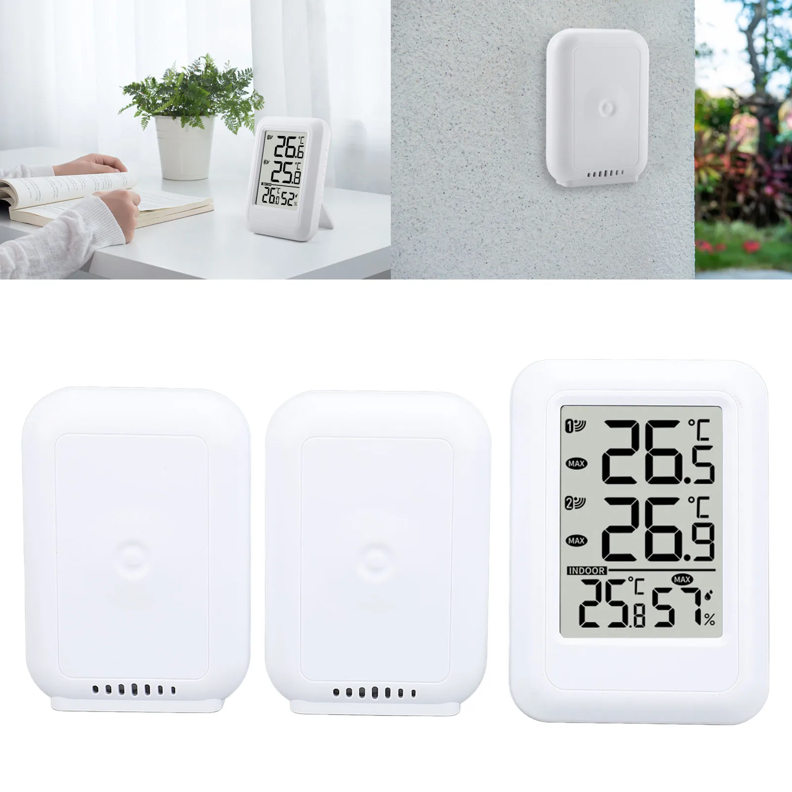 

Беспроводной термометр-гигрометр, простой в эксплуатации, по Цельсию, Фаренгейту, переключаемый универсальный внутренний наружный термометр для фабрики