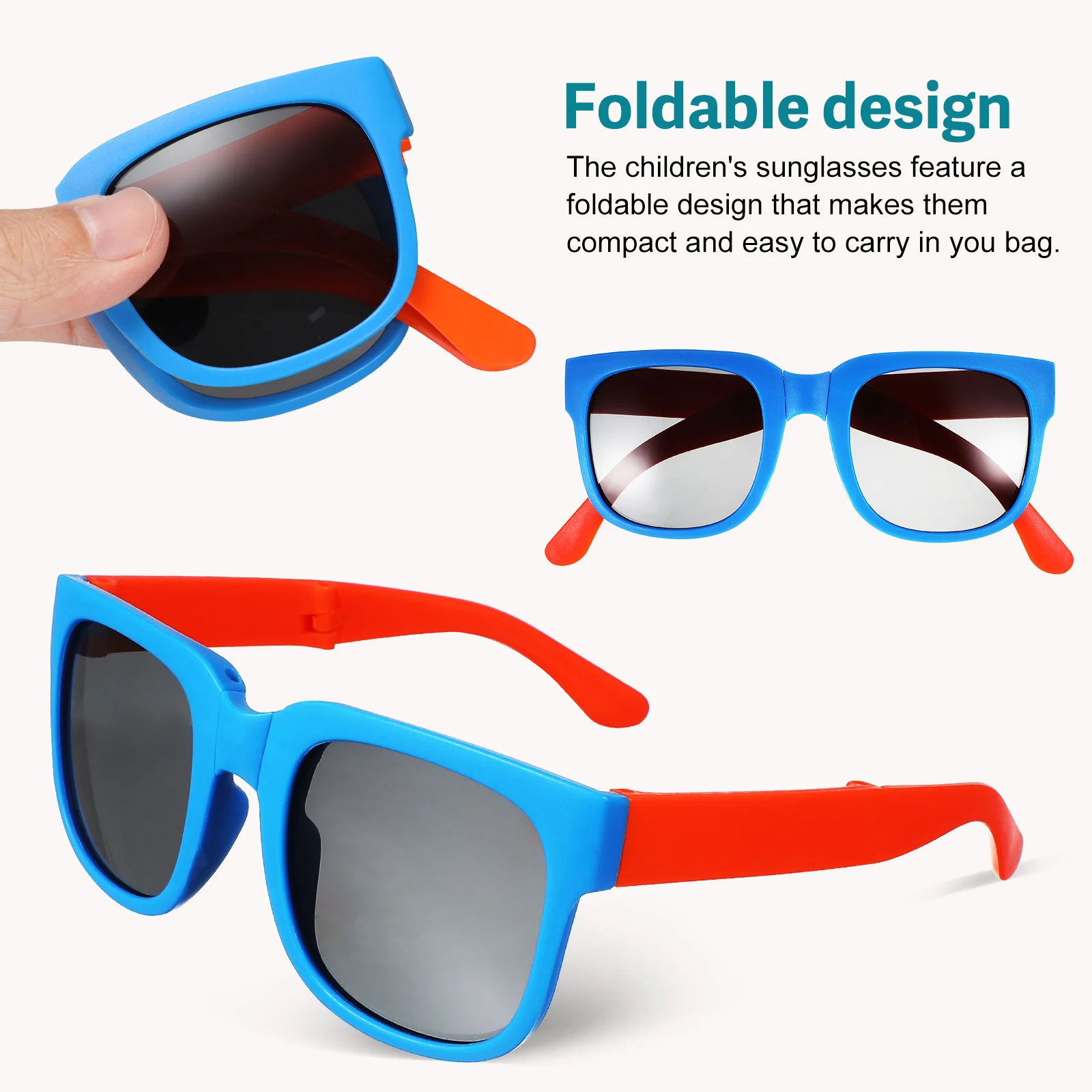 

6Pcs Sunglasses Foldable Uv Protection Clear Lens Party Favors Bulk Shades for Outdoor Activities