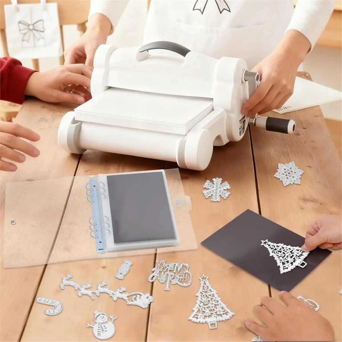 Budget-Friendly-Skyrealm Scrapbook Supplies, Die Storage Magnetic Sheets and Christmas Cutting Dies Set for DIY Card Making (49P