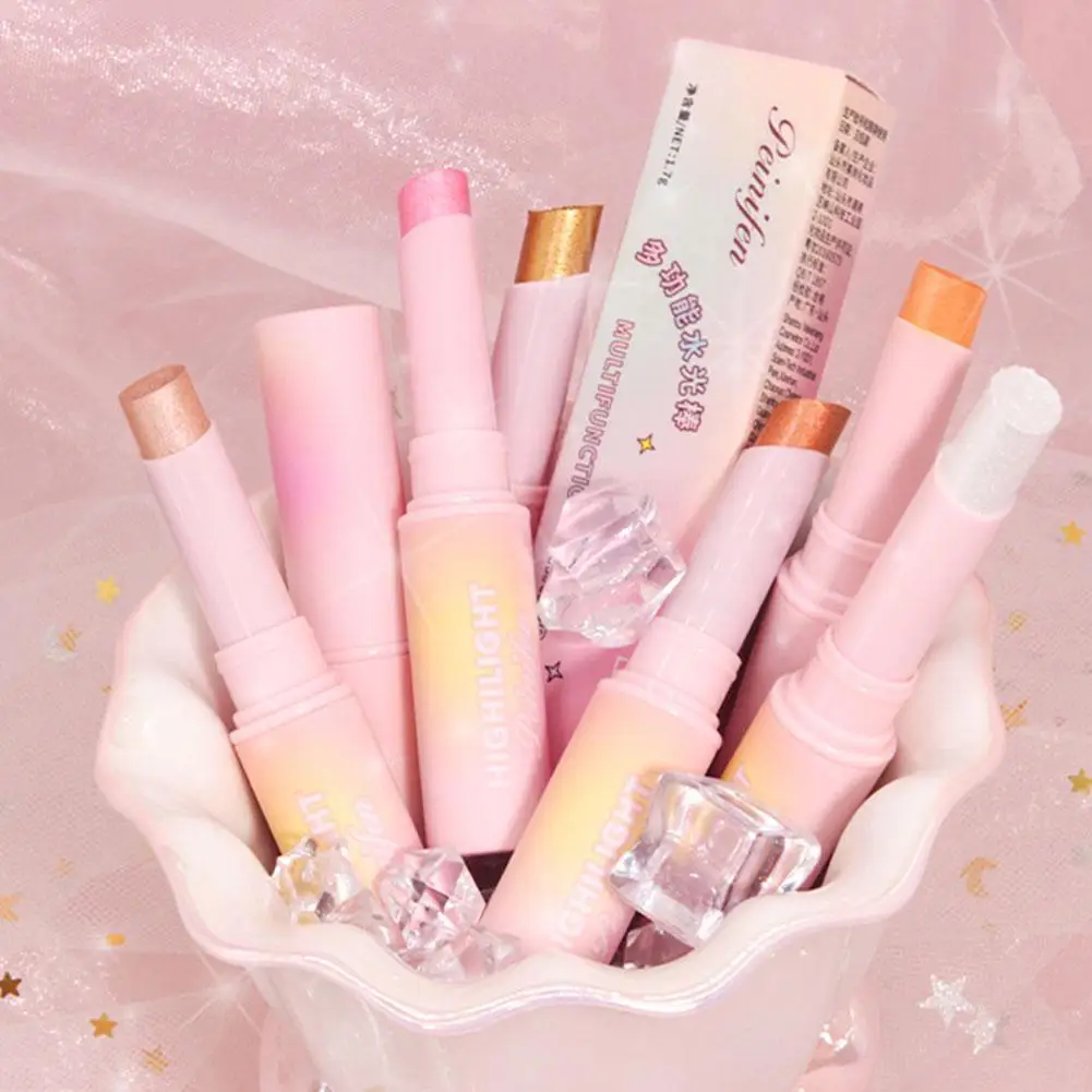 

New 6Colors Multifunctional Crystal Jelly Highlight Eyeshadow Stick Super Shiny Multi-color Eyeshadow Lipstick Highlight Stick