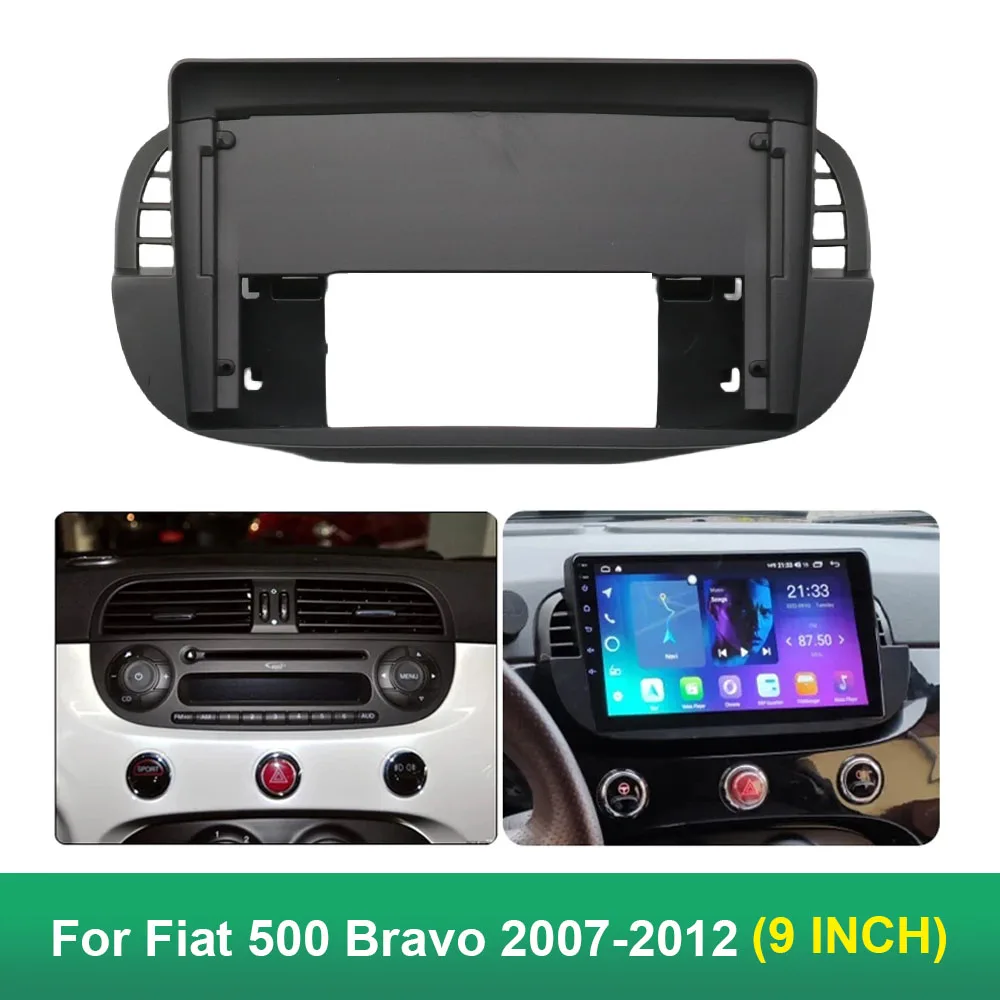 Single Double Din Car Radio Fascia for Fiat 500 Bravo 2007-2012 Stilo 2010 Installation Fascia Face Plate Panel DVD Frame