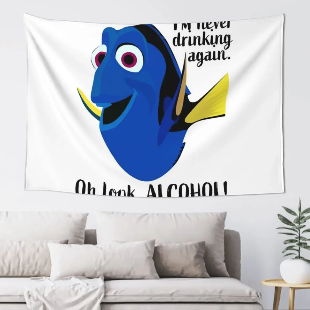 Dory I'm Never Drinking Again Tapestry Custom Room Decor Cute Bedroom Decor Aesthetic Tapestry