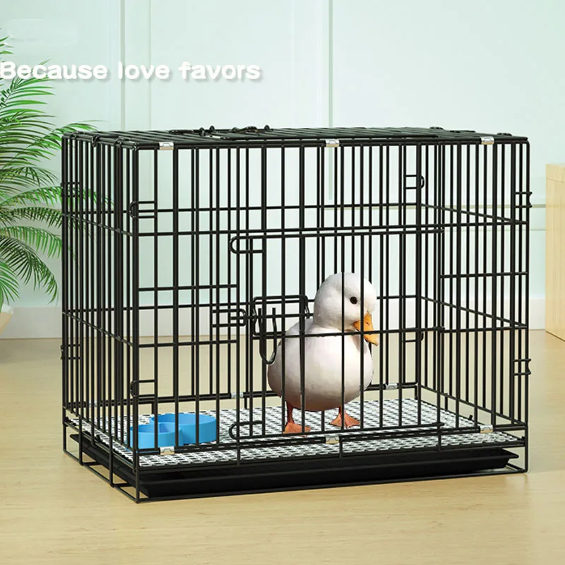 NARROW GAP LARGER SPACE Metal duck cage call chicken house cage small animals rabbit Hamster pigeon bunny cage with double doors