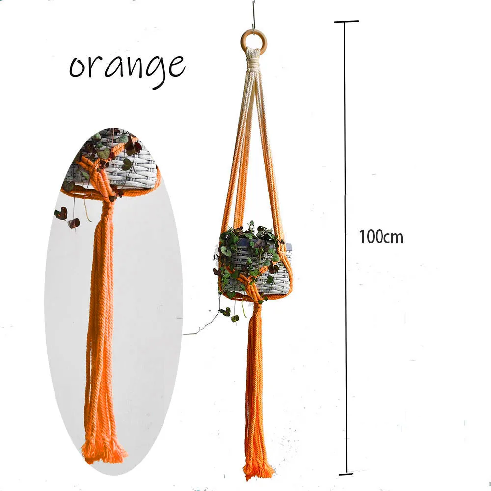 Gradient color Macrame indoor colorful hanger for plant Macrame plant pot holder
