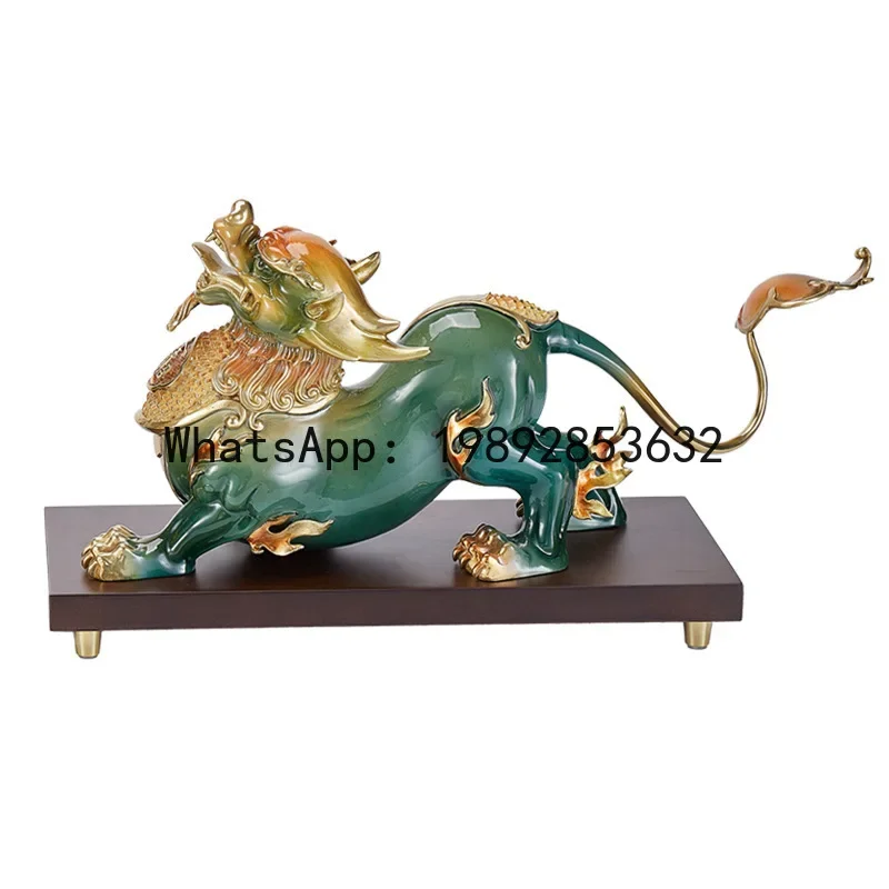 X5-7  Copper Wealth-Attracting Pixiu Figurine Pair for Office and Living Room Decoration, Wealth Gathering,  Housewarming Gift