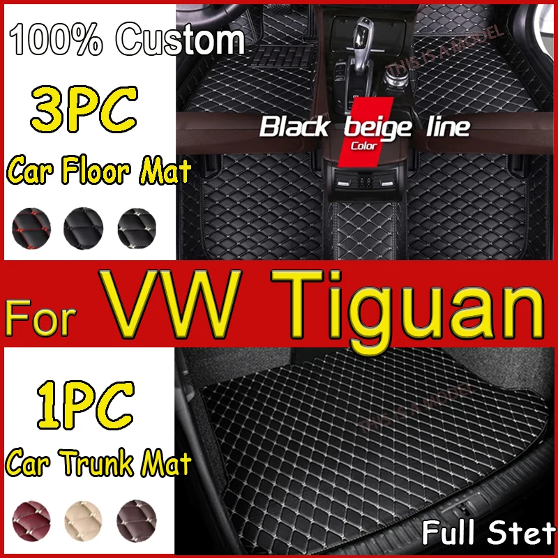 Floor Mats For Volkswagen Tiguan Allspace AD BW 2017~2022 Waterproof Carpet Car Floor Mat Tapis Voiture Car Accessories Interior