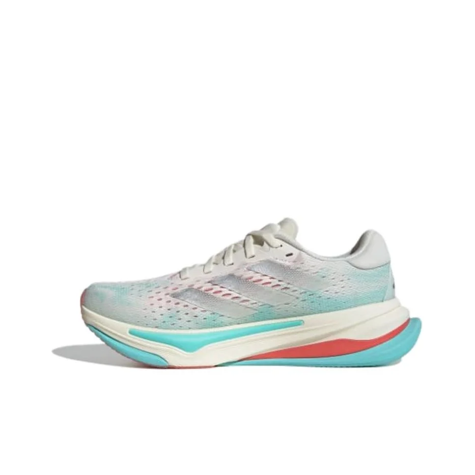 Adidas Supernova Prima Running Shoes Unisex Low Top Gray White/Silver Metal/Shimmery Aqua Blue ID3688