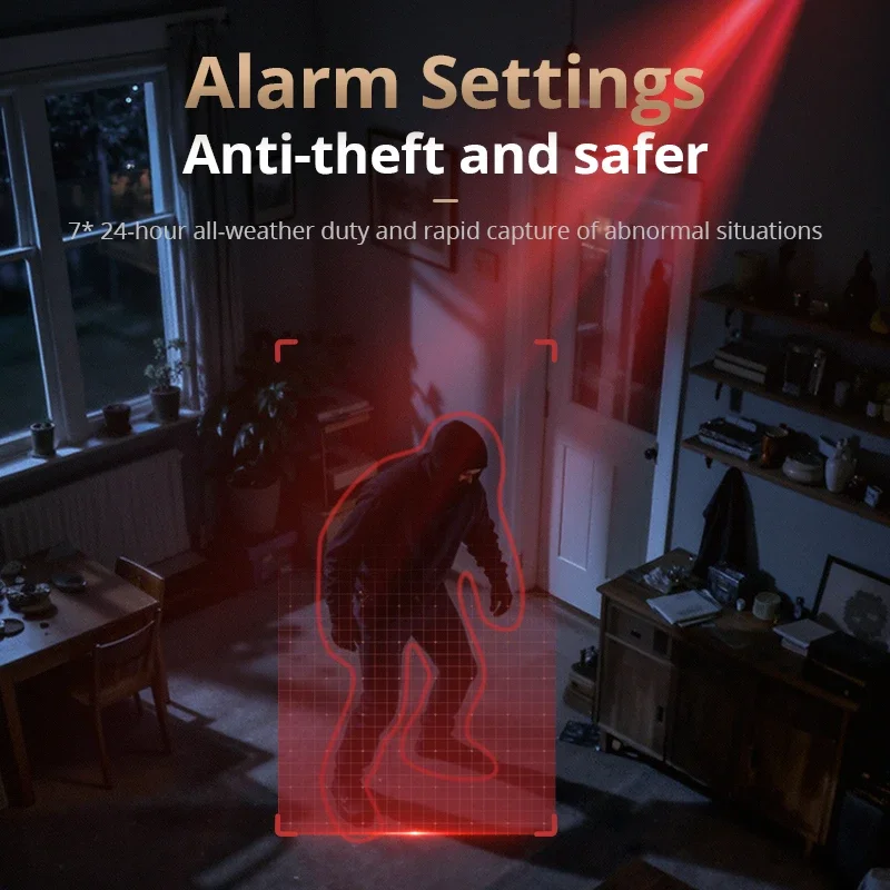 

Беспроводная камера видеонаблюдения 4K 360° ° Камера с полным обзором, Wi-Fi, HD, обнаружением движения, ночным видением, для внутреннего и наружного использования, удаленный мониторинг 2026