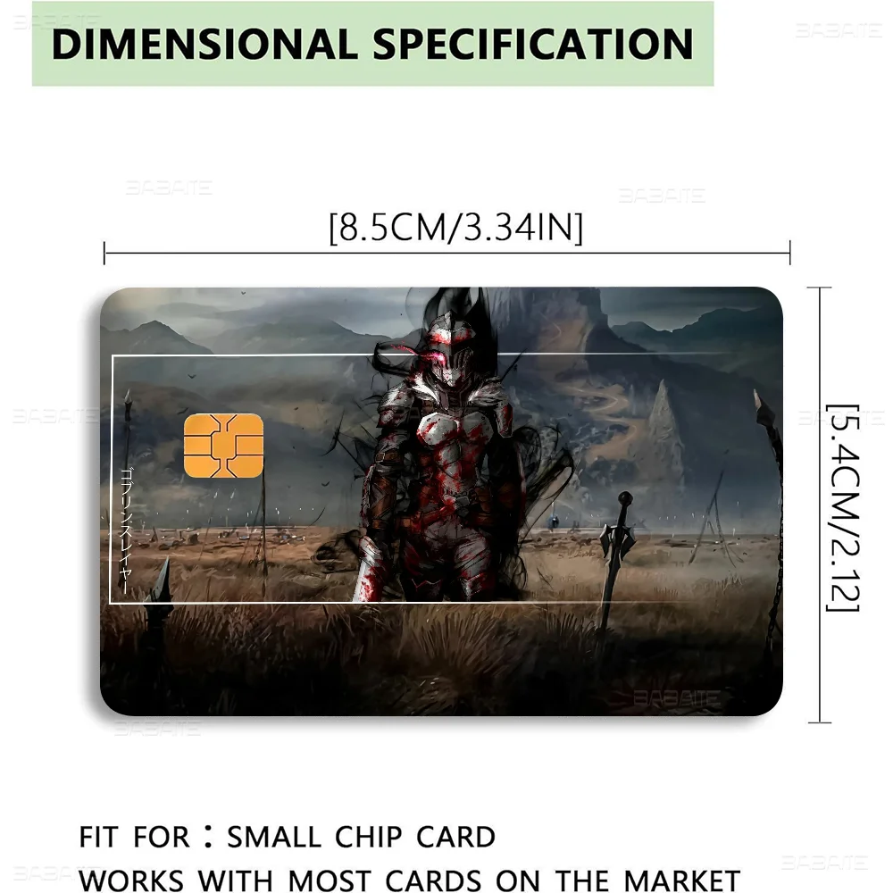 Goblin Slayer Credit Card Skin Stickers No Adhesive Residue Water Proof For VISA Credit Card Subway Access Card