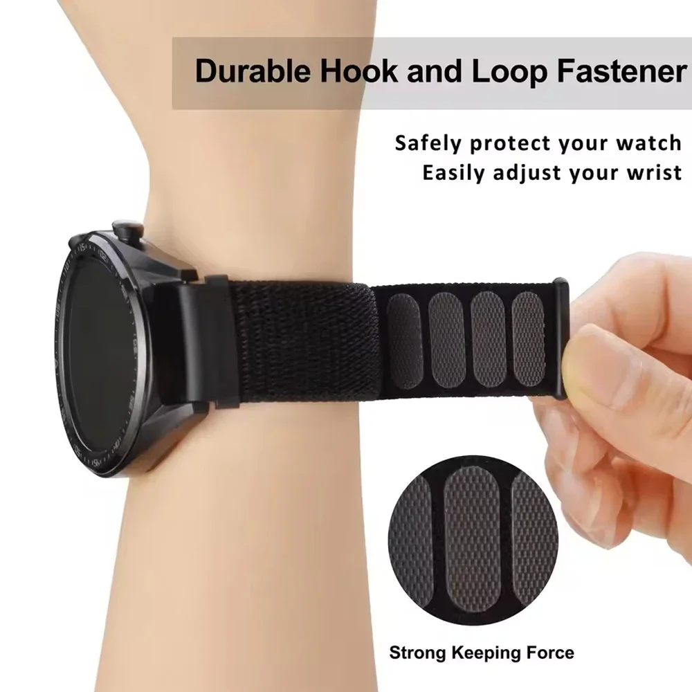 Pasek z nylonową pętlą 22 mm do zegarka REDMI Watch 5 Lite/Active Oddychający pasek do zegarka Amazfit GTS 3 2e/GTR 4/Bip 6 5 Wymienna bransoletka