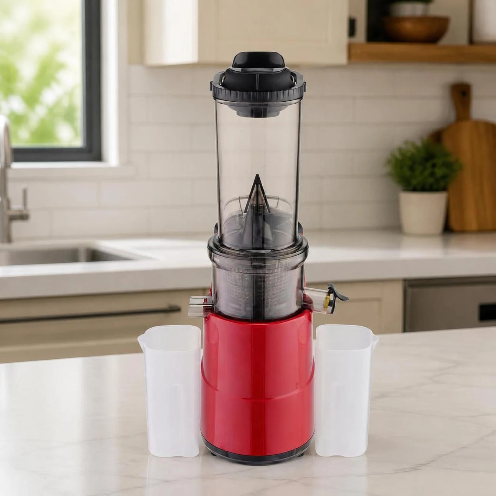 Slow Masticating Juicer Wide Mouth Cold Press Juicer with Counter-Rotation Function Juice Extractor Bisphenol A-Free-Without
