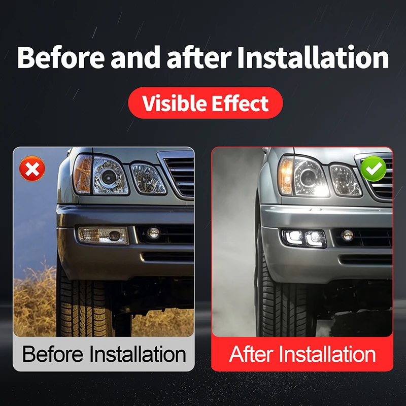 For 1998 2007 Lexus LX470 Front Fog Lights Improved Visibility Waterproof Replacement Auto Lighting Car Exterior Accessories