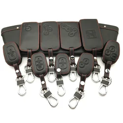 Skórzane etui na kluczyk samochodowy do Renault Megane Clio Logan Kadjar Scenic Koleos Keychain Case Card 2/3/4 Buttons Remote Control