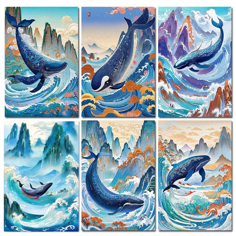 5D Diy Diamond Painting North-Ming Fish Which Is Named Kun DIY Diamond Embroidery Mosaic Handmade Cross Stitch Kits Needlework