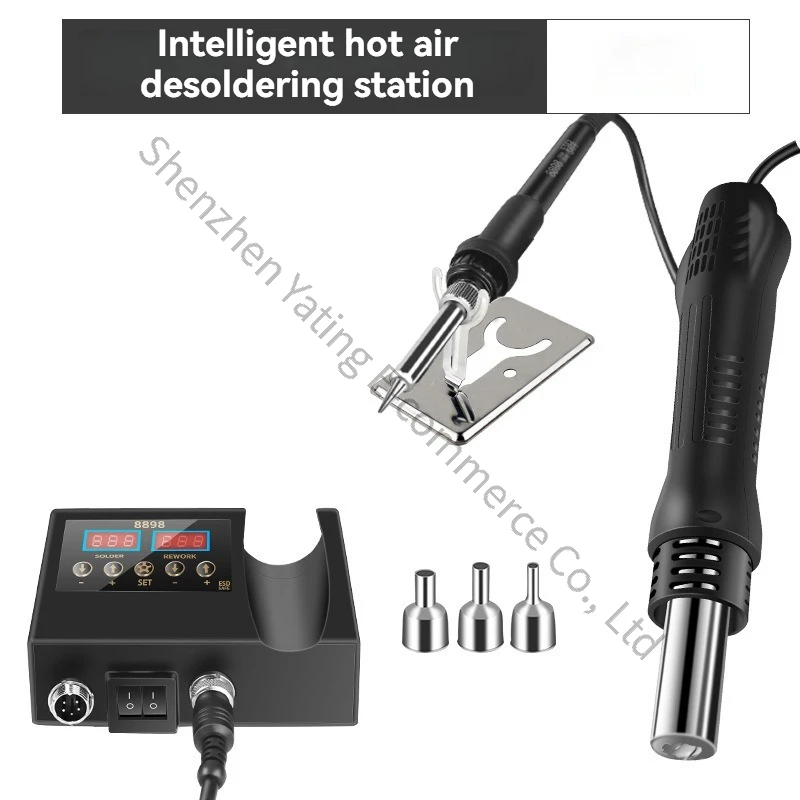 220V New Electric Soldering Iron Hot Air Gun Disassembly Soldering Station  Dual Digital Display Soldering Iron Repair Station