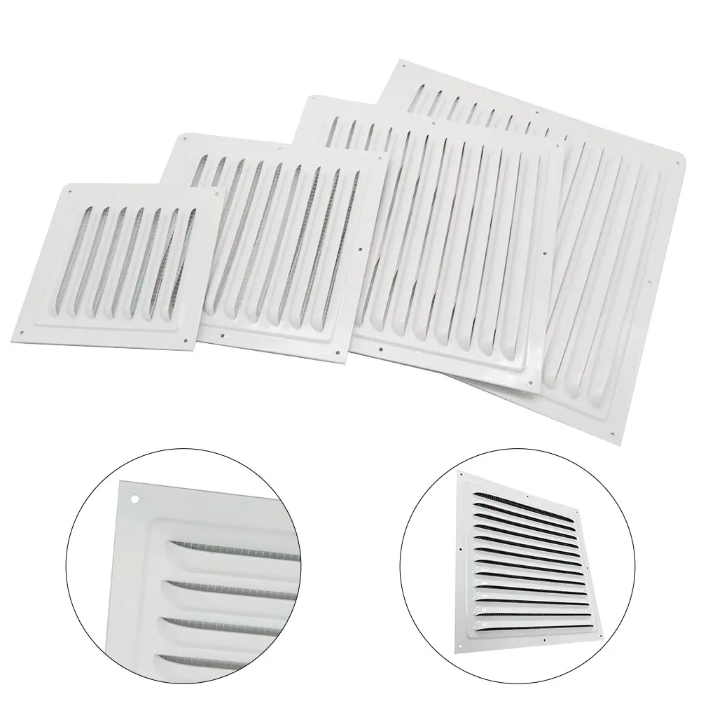 Air Vent Grille Ventilation Cover Metal Square Vent Insect Screen Cover Vents Plate Louver Air Outlet Insect Screen Cover