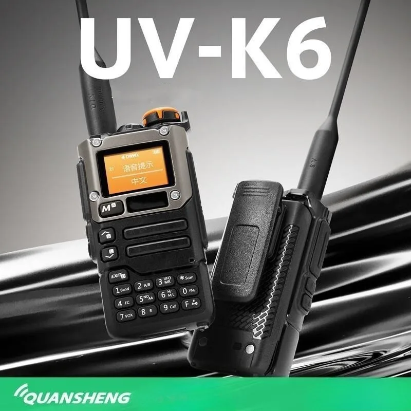 Quansheng جهاز اتصال لاسلكي UV-K6 عالي الطاقة للطيران البحري في الهواء الطلق VS. UV-K5 (8) وحدة تحكم محمولة راديو ثنائي الاتجاه