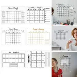 Durable Acrylic Monthly Calendar Wall Mounted Reusable Whiteboard Rewritable Note Board Study