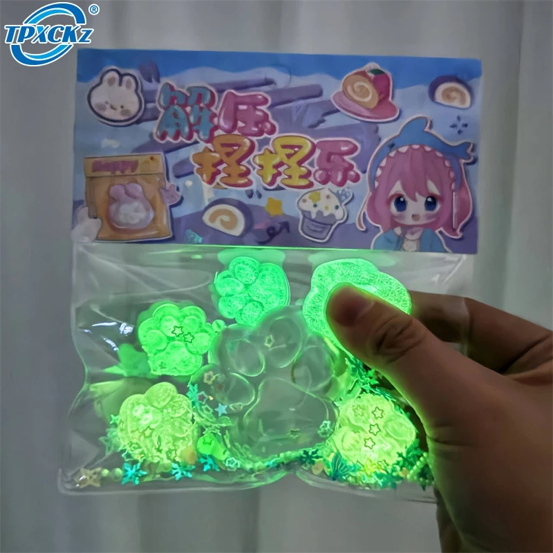 1 Beutel leuchtendes Katzenpfoten-Dekompressionsspielzeug Stressabbau Party Antistress Rising Toys für Erwachsene Kinder Stretch-Spielzeug