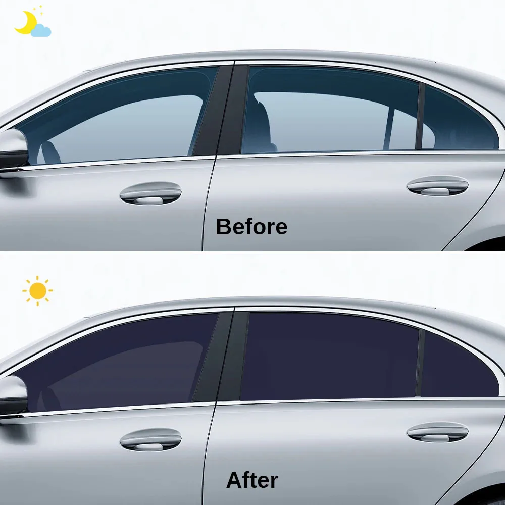 152/100/76/50CM Front Rear windshields Car Window Solar Tint Photochromic Film Light 78-15%/Dark 38-7% Heat Rejection Block UV