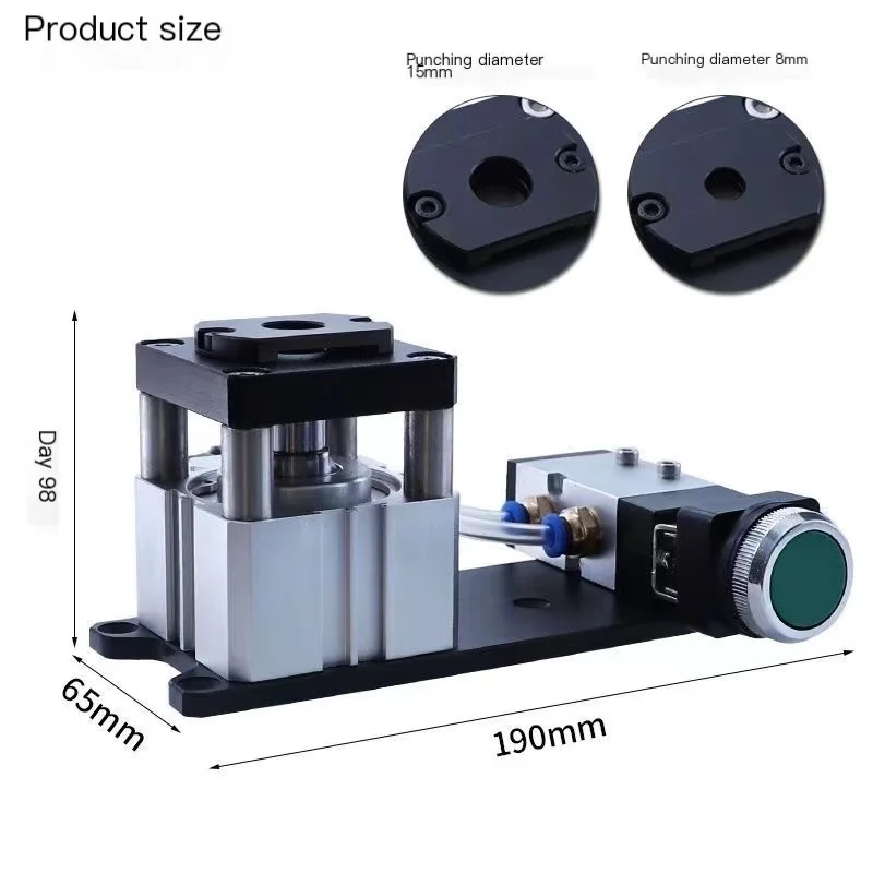 엣지 밴딩 펀칭 홀 머신, 공압 엣지 밴더 홀 가이드, 목공 엣지 밴딩 가죽 홀 펀치, 8mm, 15mm, 2 in 1