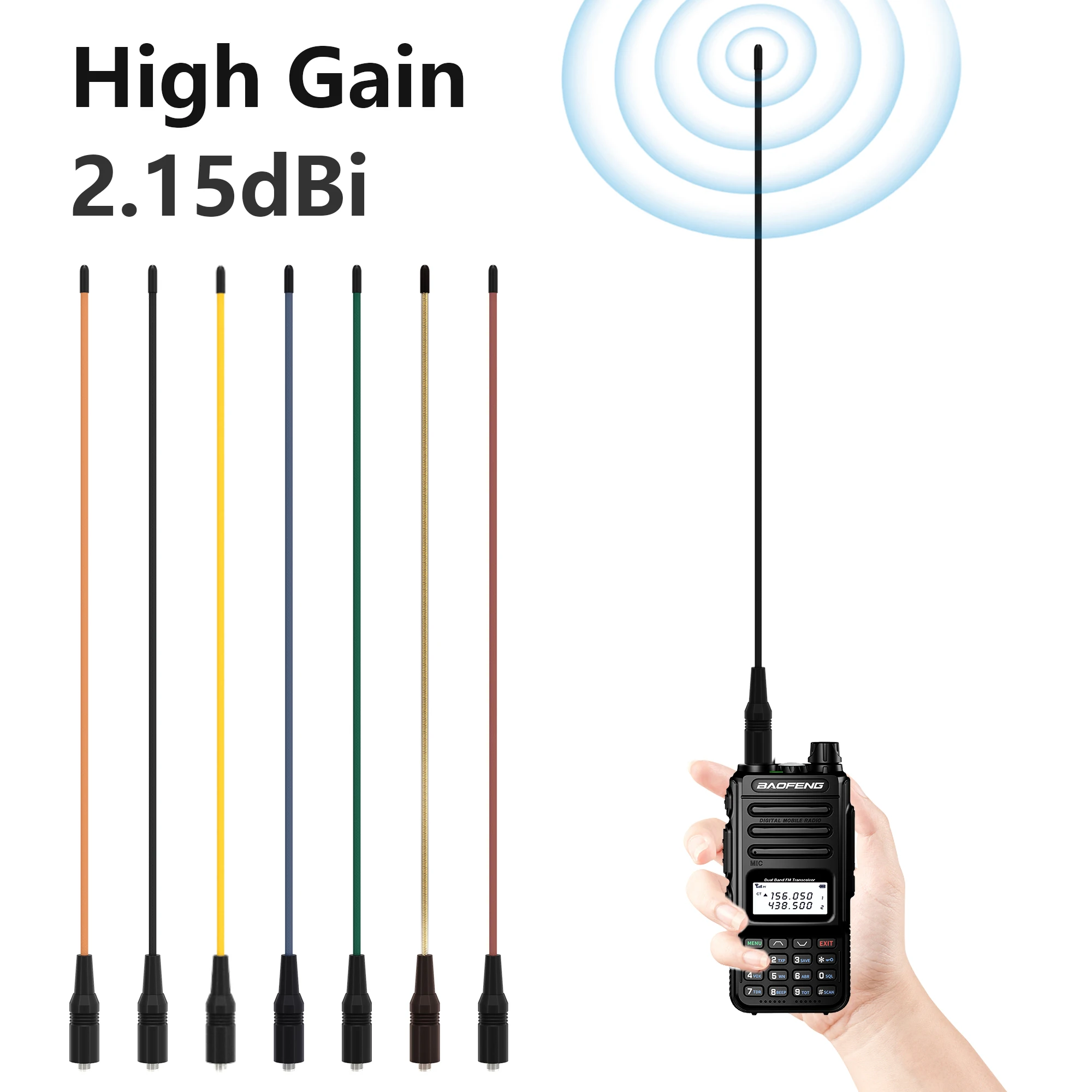 Soft Whip Antenna RH771 GMRS (462MHz) Antenna SMA-Female 155/462mhz VHF UHF For Baofeng GM-15 Pro GM-5RH TD-H3 UV-25M Ham Radio