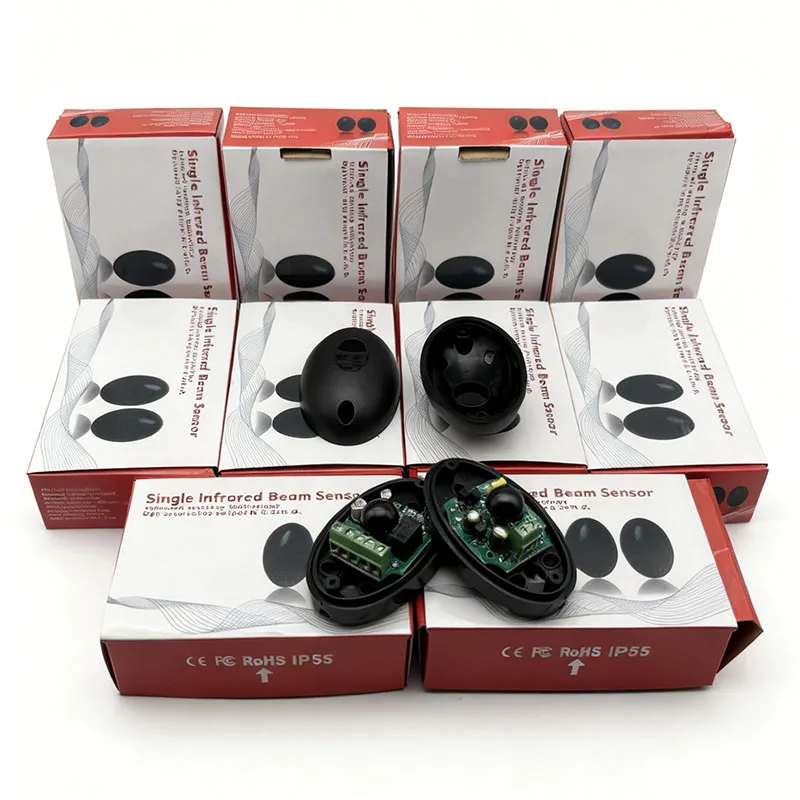 

10PCS Infrared Detector Sensor 12-24V IP55 Single Infrared Beam Sensor for Automated Gate Door Window Burglar Alarm System