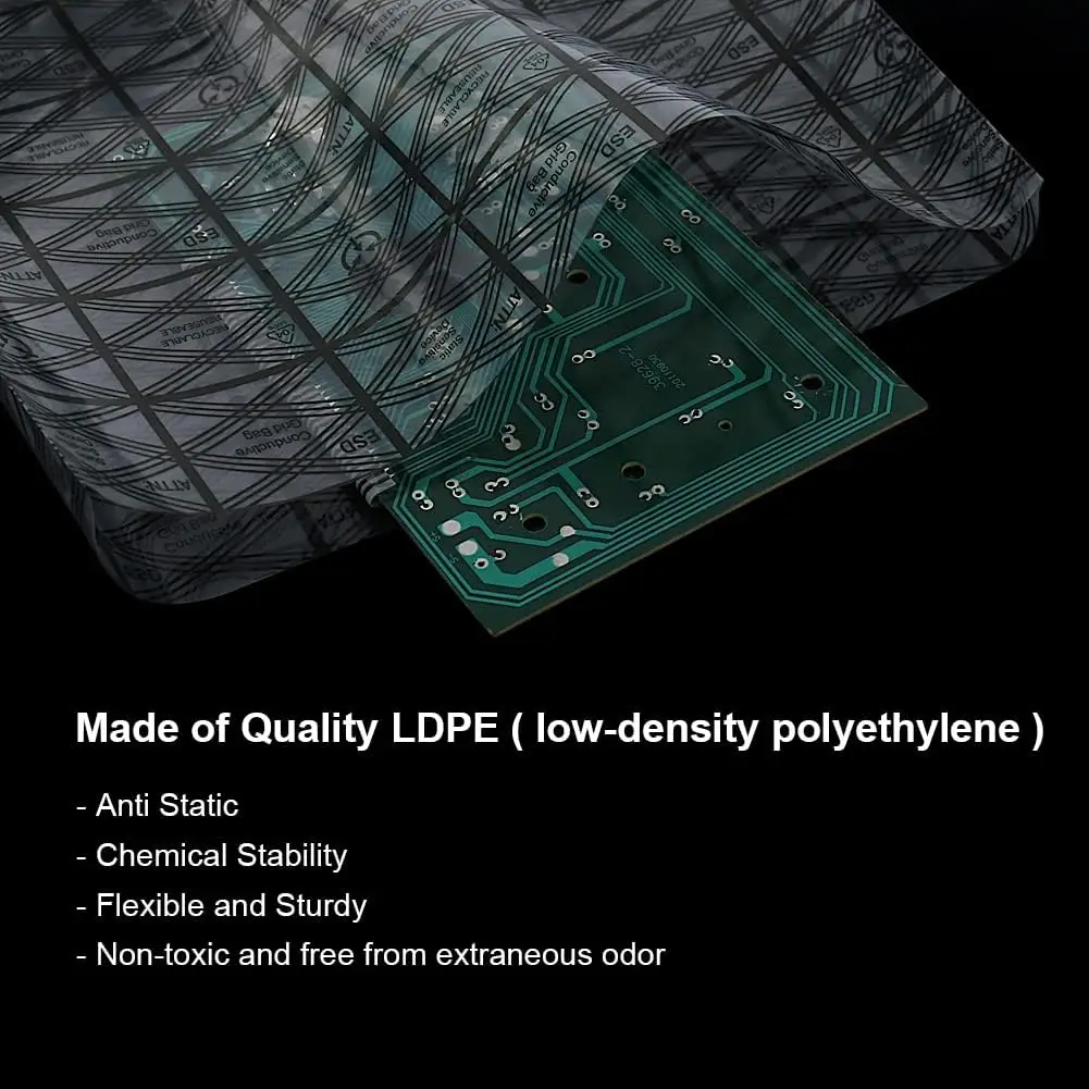  20pcs Large Premium Anti Static 30X40CM Open Top ESD Bags with Sticker for Motherboard SSD HDD Laptop Electronic Components