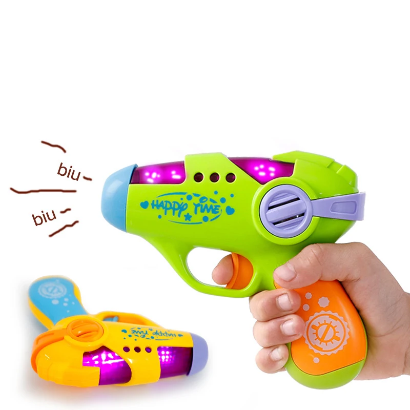Pistola pequeña de simulación para bebé, juguete eléctrico y ligero con sonido, educativo, regalo de cumpleaños interactivo para padres e hijos
