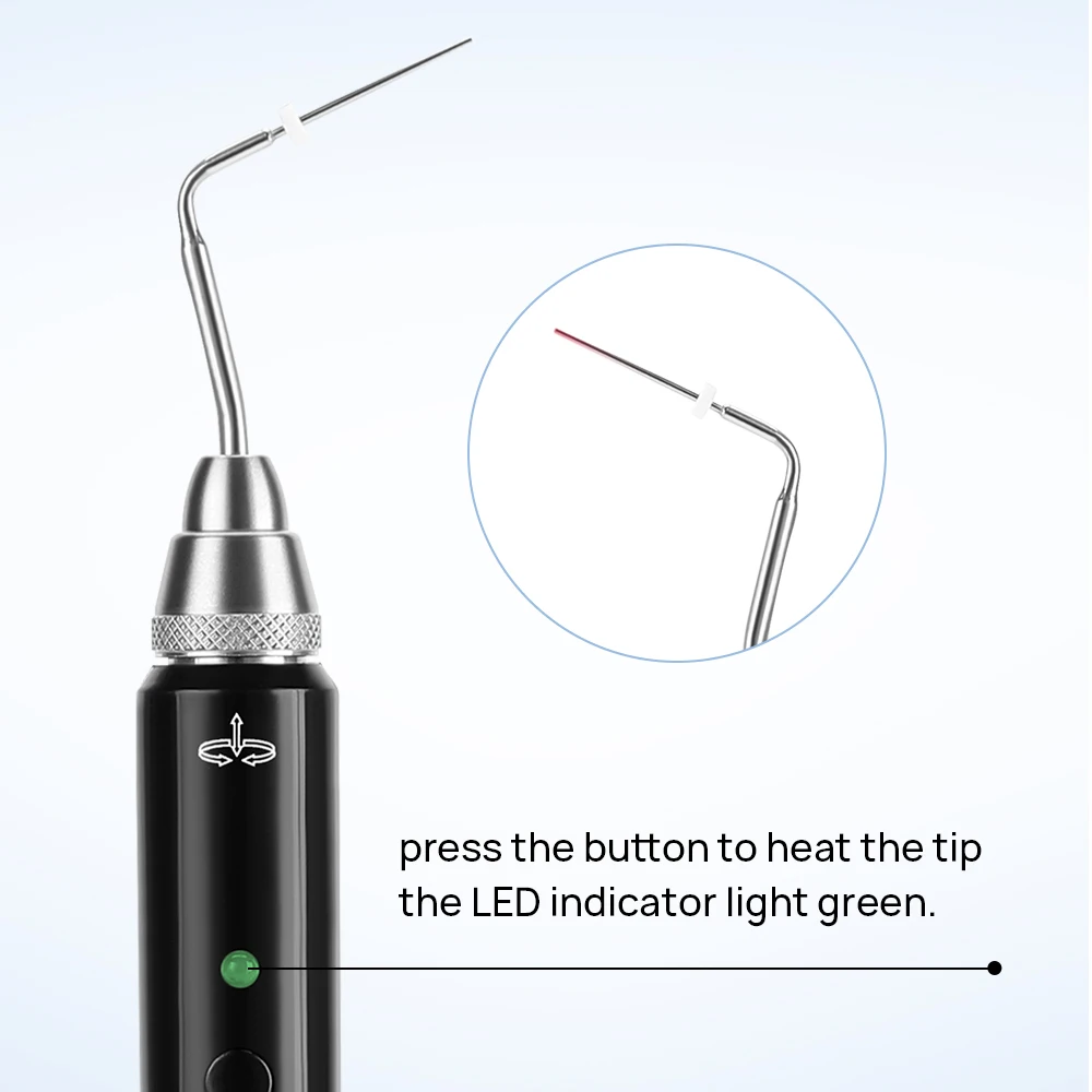 Azdent Dental Cordless Wireless Gutta Percha Obturation System Endo beheizter Stift + 2 Spitzen