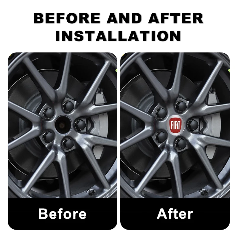 56mm car wheel hub center cover logo sticker For Fiat 500 500L 500X 124 Aegea MobiPanda Tipo Sedici Centoventi Fiorino Qubo Toro view 3