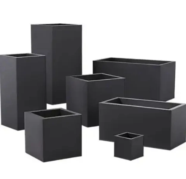 Customized large rectangular flower pot metal box  outdoor garden