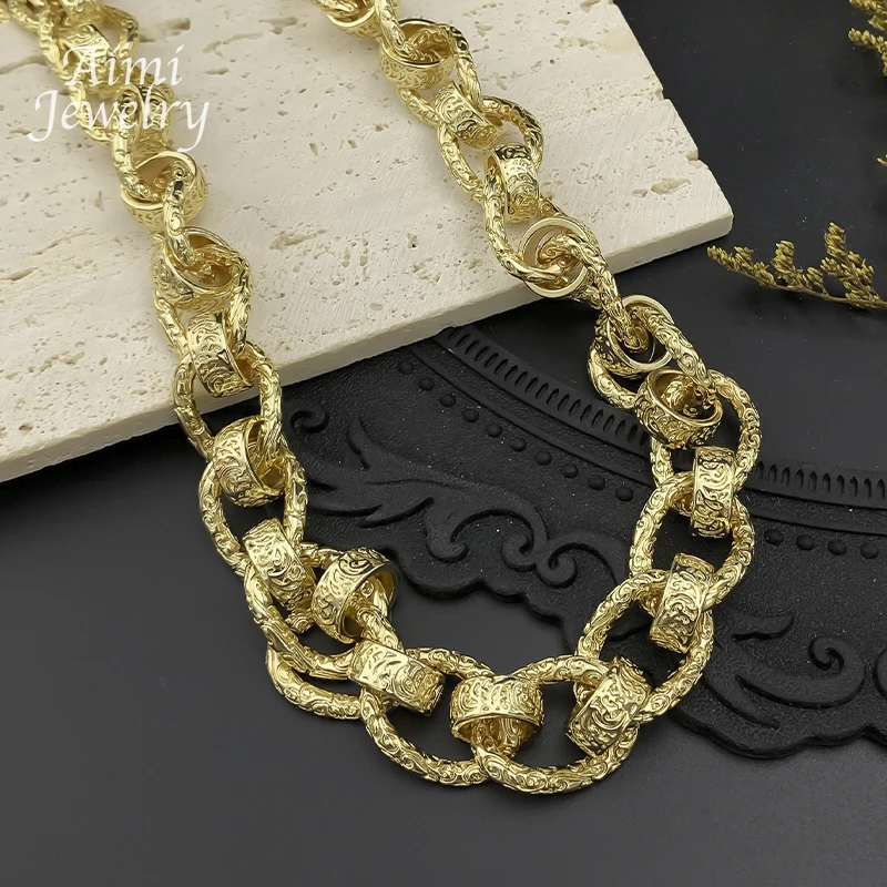 Statement Hip Hop 24inch Long Belcher Chain Golden Choker Top Quanlity Gold Plated Necklace Jewellery Party Banquet Gifts