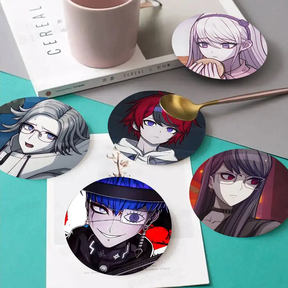 1pc Anime Game Series The Hundred Line Last Defense Academy Wooden Coaster Colour Printing Cup Mat Home Desk Decoration Gifts