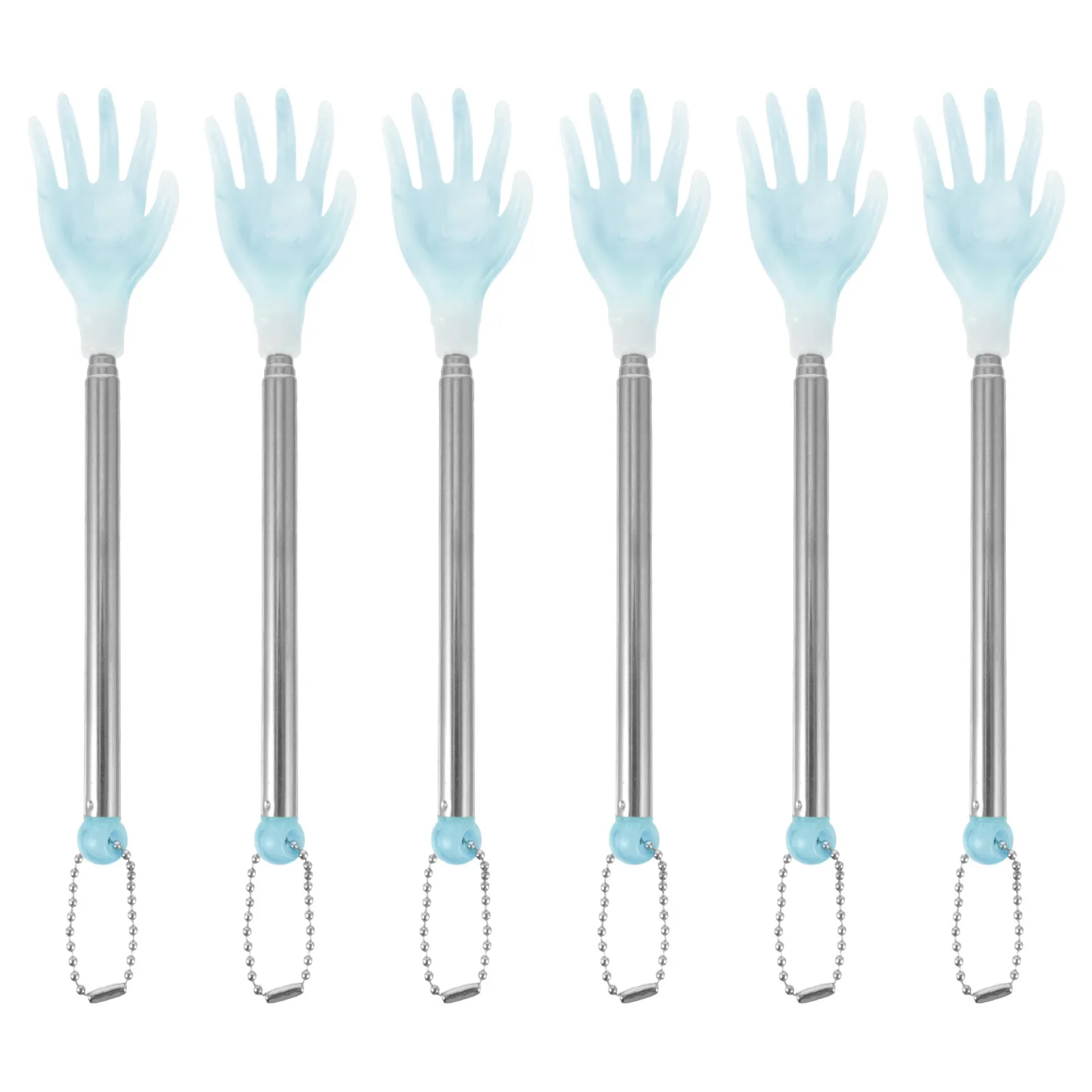 

Набор из 6 телескопических массажеров для спины из нержавеющей стали и пластика, премиум-класса, для снятия зуда