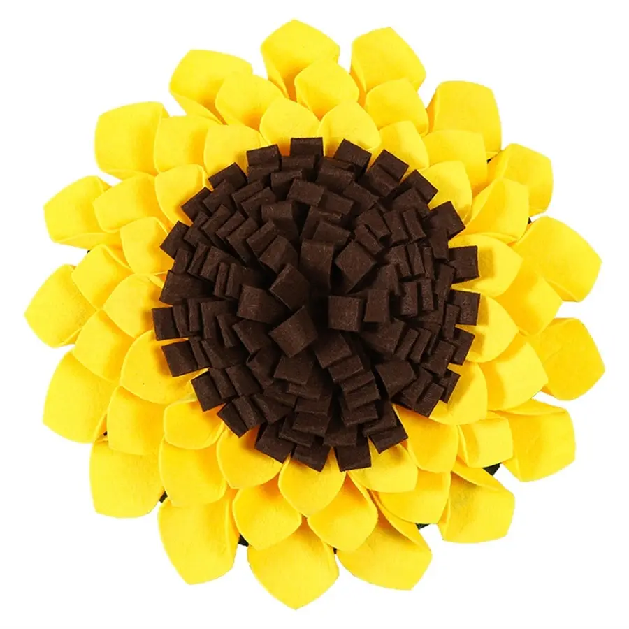 Non Slip Dog Sniffing Snuffle Mat Washable Sunflower Slow Feeding Food Pet Nosework Training Treat